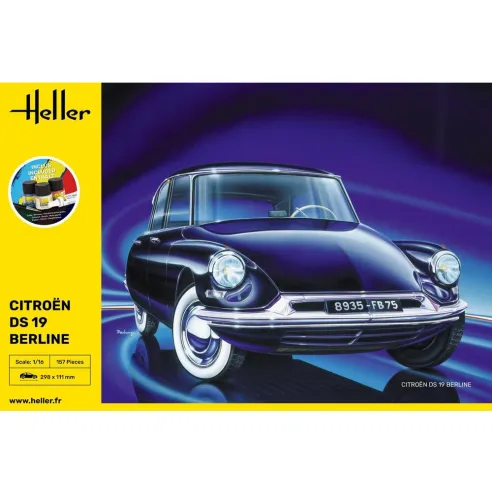 Maquette voiture Citroen Ds 19 1:16 - Starter Kit - Heller 56795