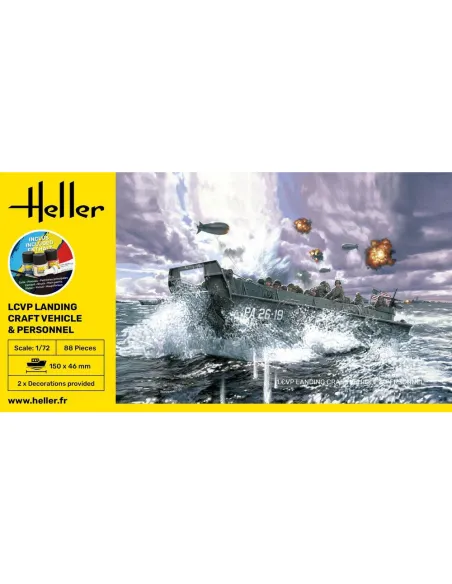 Maquette bateau militaire Lcvp Landungsboot + Figures 1:72 - Starter Kit - Heller 56995 Maquette bateau militaire Lcvp Landungsboot + Figures 1:72 - Starter Kit - Heller 56995