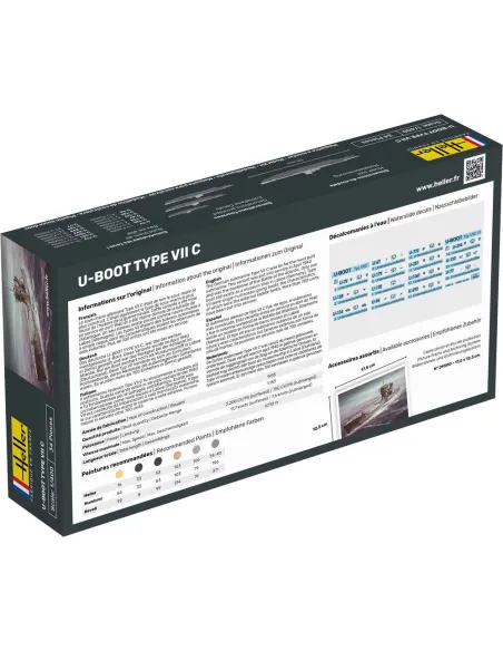 Maquette sous-marin U-Boot Type Vii C 1:400 - Starter Kit - Heller 57002