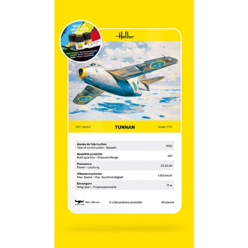 Maquette avion Tunnan 1:72 - Starter Kit - Heller 56260