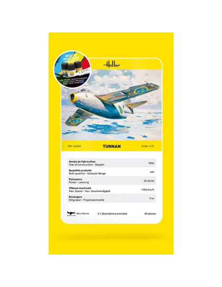 Maquette avion Tunnan 1:72 - Starter Kit - Heller 56260