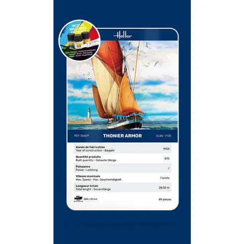 Thonier Armor 1/12 - Maquette de bateau - Starter Kit - Heller 56609