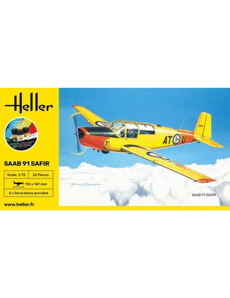 Maquette avion Safir 91 1:72 - Starter Kit - Heller 56287