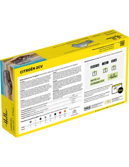 Maquette voiture Citroen 2 Cv 1:43 - Starter Kit - Heller 56175