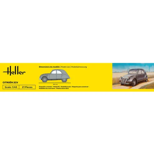 Maquette voiture Citroen 2 Cv 1:43 - Starter Kit - Heller 56175