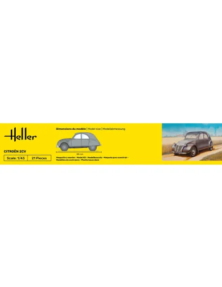 Maquette voiture Citroen 2 Cv 1:43 - Starter Kit - Heller 56175