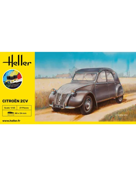 Maquette voiture Citroen 2 Cv 1:43 - Starter Kit - Heller 56175