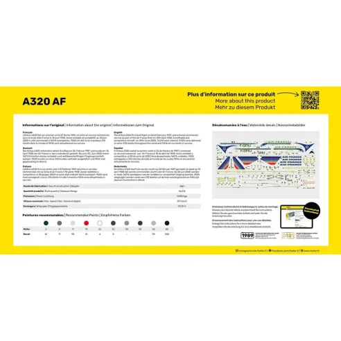 Maquette avion A-320 Af 1:125 - Starter Kit - Heller 56448