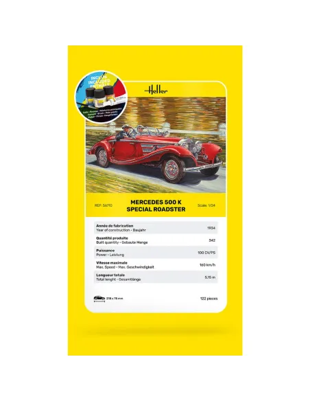Maquette voiture 500 K Special Roadster 1:24 - Starter Kit - Heller 56710