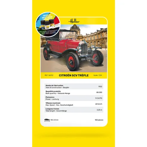 Maquette voiture Citroen Trefle 1:24 - Starter Kit - Heller 56702