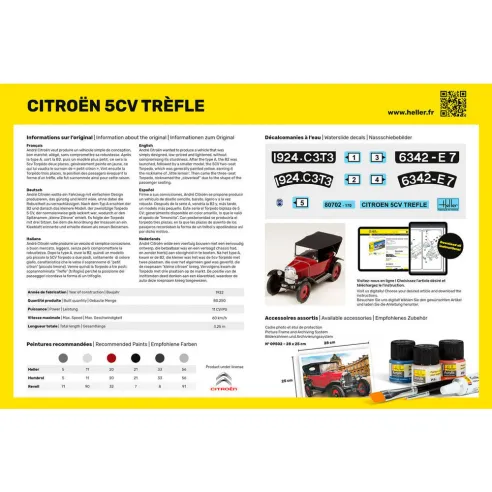 Maquette voiture Citroen Trefle 1:24 - Starter Kit - Heller 56702