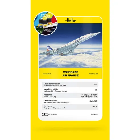 Maquette avion Concorde 1:125 - Starter Kit - Heller 56445