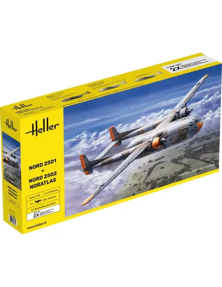Maquette avion Nord2501 + Nord 2502 "Noratlas" Twinset 1:72 - Heller 85374