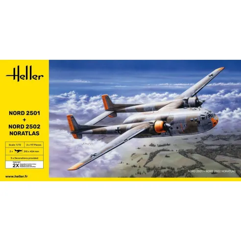 Maquette avion Nord2501 + Nord 2502 "Noratlas" Twinset 1:72 - Heller 85374