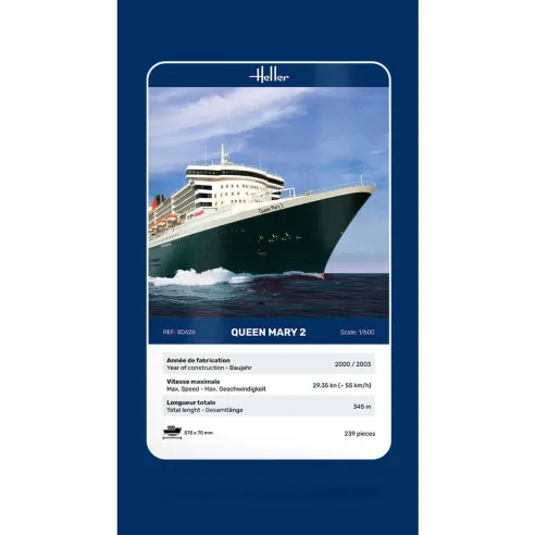 Maquette bateau Queen Mary 2 1:600 - Heller 80626