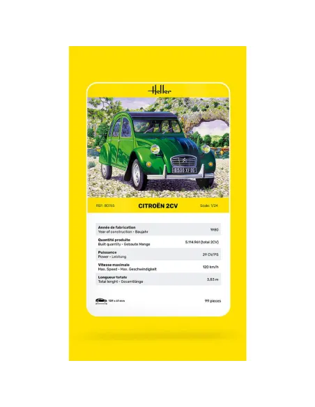 Maquette de voiture Citroen 2 Cv 1/24 - Heller 80765