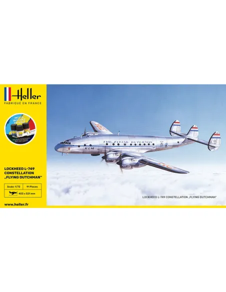 Maquette avion 749 Constellation 'Flying Dutchman' 1:72 - Starter Kit - Heller 56393