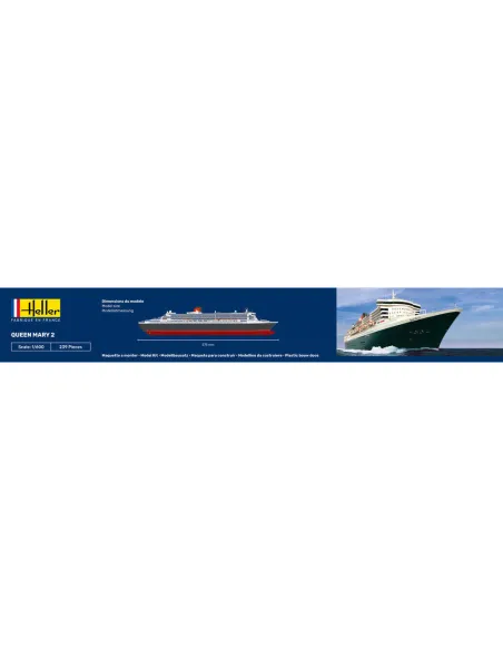 Maquette bateau Queen Mary 2 1:600 - Starter Kit - Heller 56626