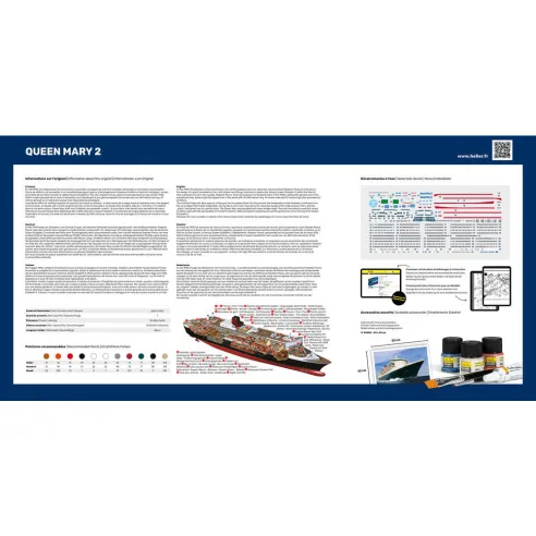Maquette bateau Queen Mary 2 1:600 - Starter Kit - Heller 56626