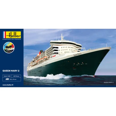 Maquette bateau Queen Mary 2 1:600 - Starter Kit - Heller 56626
