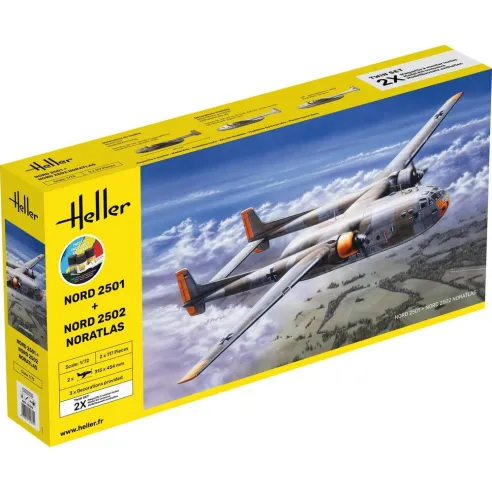 Maquettes Avions Nord 2501 + Nord 2502 "Noratlas" Twinset 1:72 - Starter Kit - Heller 55374