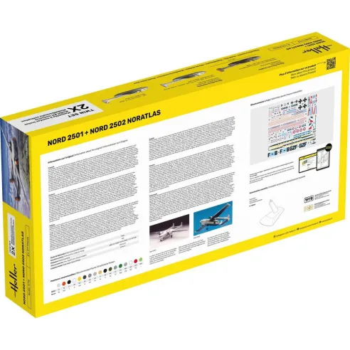 Maquettes Avions Nord 2501 + Nord 2502 "Noratlas" Twinset 1:72 - Starter Kit - Heller 55374