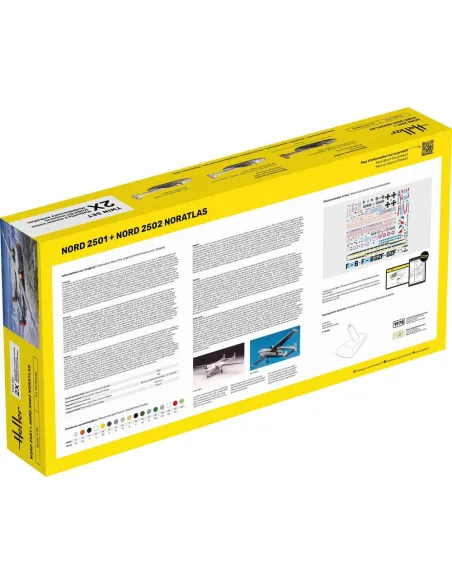 Maquettes Avions Nord 2501 + Nord 2502 "Noratlas" Twinset 1:72 - Starter Kit - Heller 55374