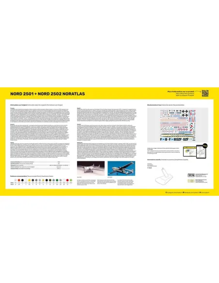 Maquettes Avions Nord 2501 + Nord 2502 "Noratlas" Twinset 1:72 - Starter Kit - Heller 55374