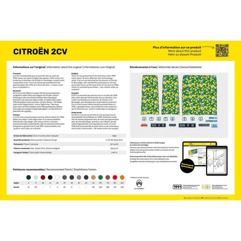 Maquette de voiture Citroen 2 Cv 1/24 - Heller 80765