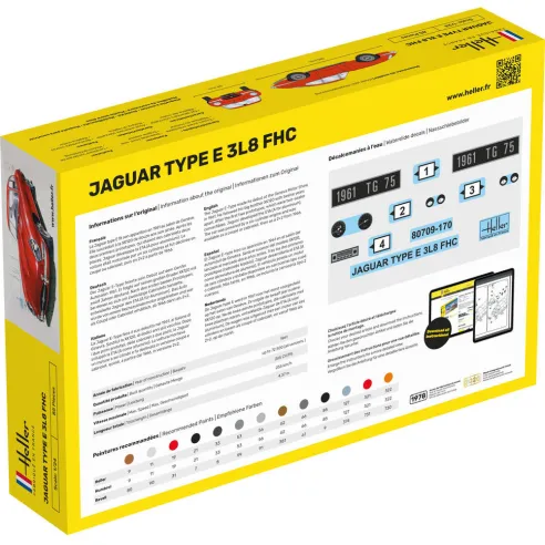 Maquette voiture Jaguar Type E 3L8 Fhc 1:24 - Heller 80709