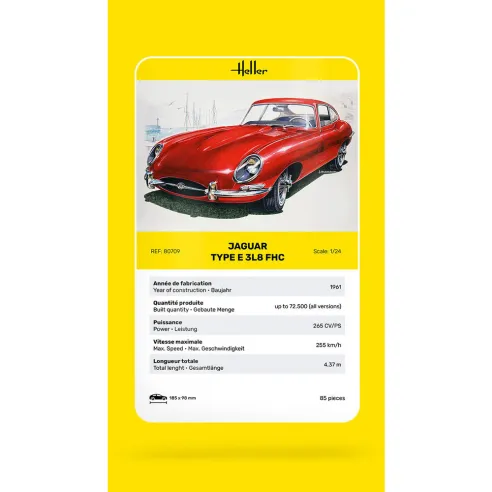 Maquette voiture Jaguar Type E 3L8 Fhc 1:24 - Heller 80709