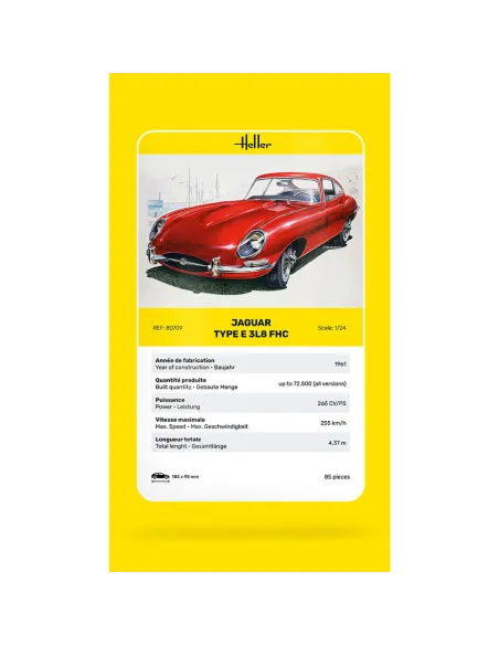 Maquette voiture Jaguar Type E 3L8 Fhc 1:24 - Heller 80709