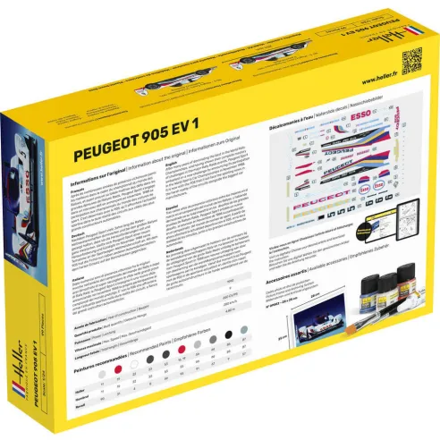Maquette de voiture Peugeot 905 Ev 1 1:24 - Heller 80718
