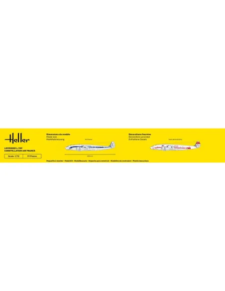 Maquette avion L-749 Constellation A.F. 1:72 - Starter Kit - Heller 56310
