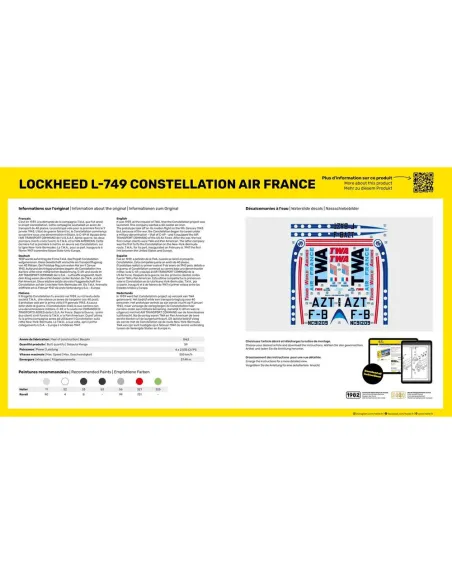 Maquette avion L-749 Constellation A.F. 1:72 - Starter Kit - Heller 56310
