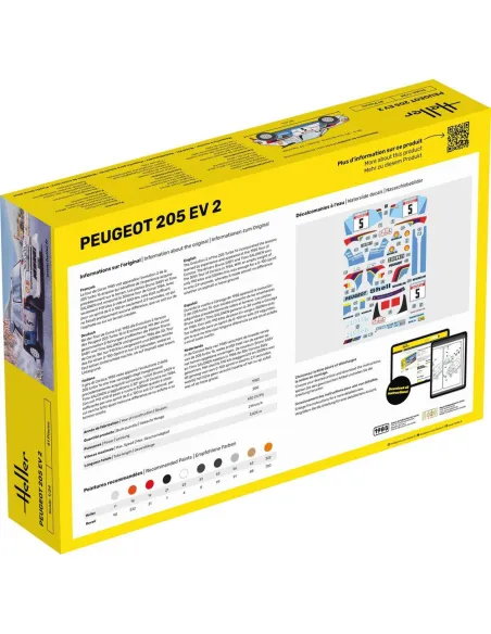 Maquette de voiture Peugeot 205 Ev 2 1/24 - Starter Kit - Heller 56716