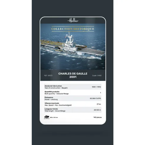 Maquette bateau Charles de Gaulle 1:400 - Heller 81072