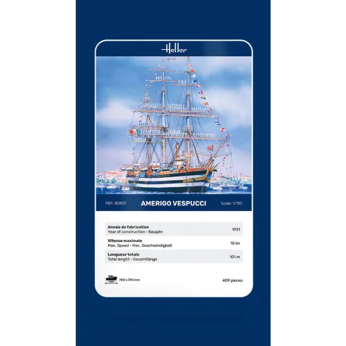 Maquette bateau Amerigo Vespucci 1:150 - Heller 80807
