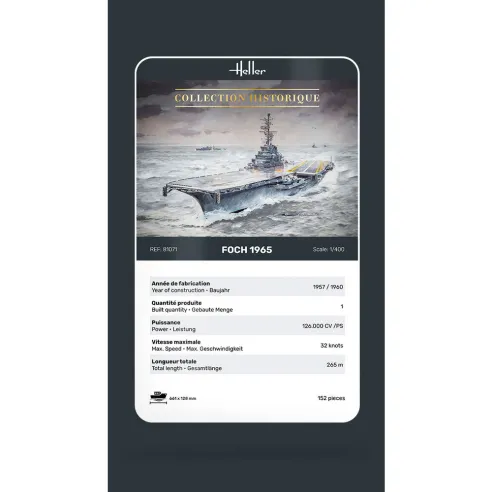 Maquette de bateau Foch 1:400 - Heller 81071