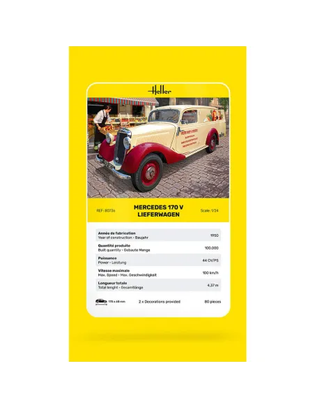 Maquette voiture Mb 170 Lieferwagen 1:24 - Heller 80736