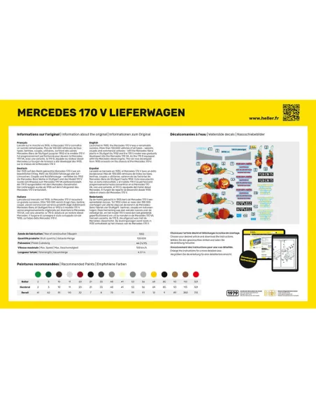 Maquette voiture Mb 170 Lieferwagen 1:24 - Heller 80736