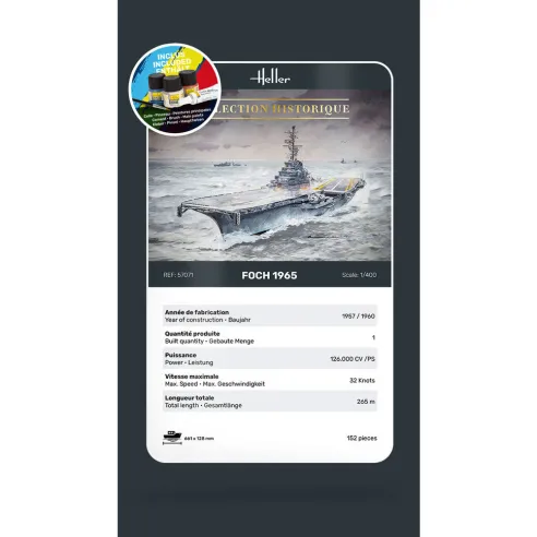 Maquette bateau Foch 1:400 - Starter Kit - Heller 57071