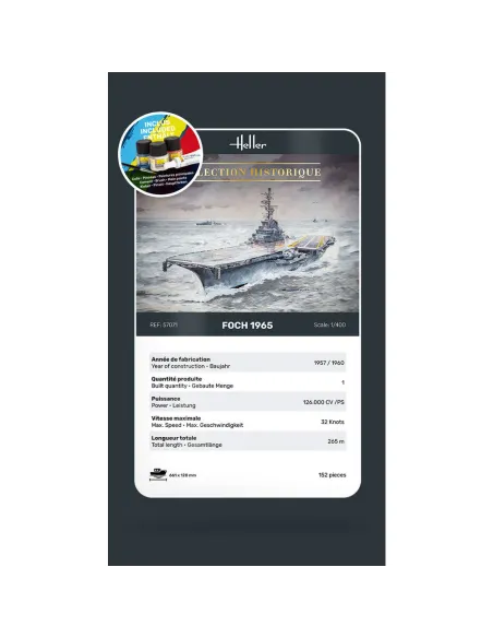 Maquette bateau Foch 1:400 - Starter Kit - Heller 57071 Maquette bateau Foch 1:400 - Starter Kit - Heller 57071