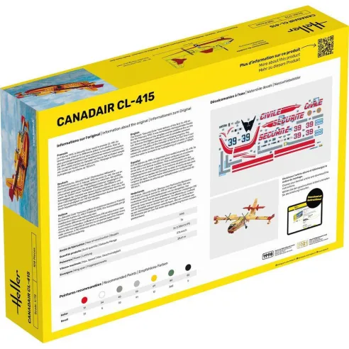 Maquette avion Canadair Cl 1:72 - Starter Kit - Heller 56370