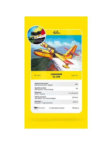Maquette avion Canadair Cl 1:72 - Starter Kit - Heller 56373