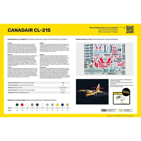 Maquette avion Canadair Cl 1:72 - Starter Kit - Heller 56373