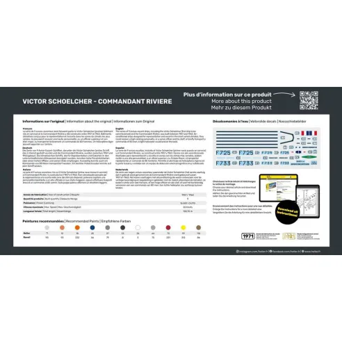 Maquette bateau Victor Schoelcher - Commandant Riviere 1:400 - Heller 81015