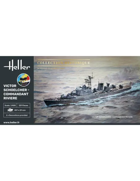 Maquette bateau Victor Schoelcher - Commandant Riviere 1:400 - Starter Kit - Heller 57015 Maquette bateau Victor Schoelcher - Commandant Riviere 1:400 - Starter Kit - Heller 57015