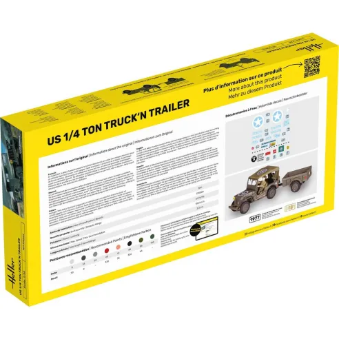 Us 1/4 Ton Truck 'n Trailer 1:35 - Starter Kit - Heller 57105