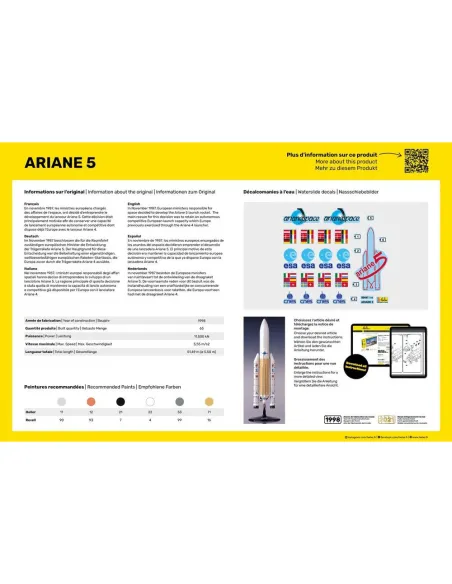 Maquette fusée Ariane 5 1:125 - Starter Kit - Heller 56441